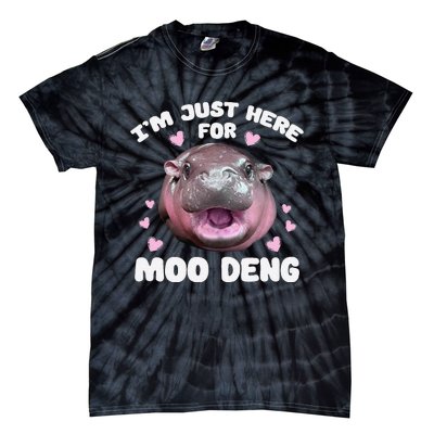 IM Just Here For Moo Deng Cute Baby Hippo Bouncy Souvenir Tie-Dye T-Shirt