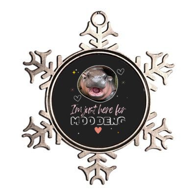 IM Just Here For Moo Deng Bouncy Souvenir Cute Baby Hippo Metallic Star Ornament