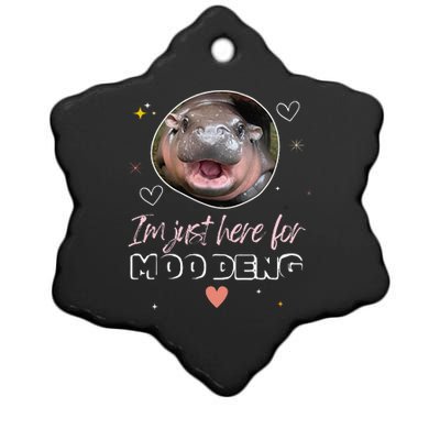 IM Just Here For Moo Deng Bouncy Souvenir Cute Baby Hippo Ceramic Star Ornament