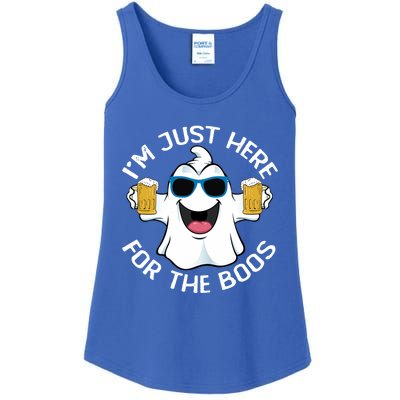 Im Just Here For The Boos Funny Halloween Ghost Cute Gift Ladies Essential Tank