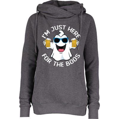 Im Just Here For The Boos Funny Halloween Ghost Cute Gift Womens Funnel Neck Pullover Hood