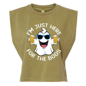 Im Just Here For The Boos Funny Halloween Ghost Cute Gift Garment-Dyed Women's Muscle Tee