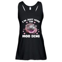 IM Just Here For Moo Deng Cute Baby Hippo Bouncy Souvenir Ladies Essential Flowy Tank