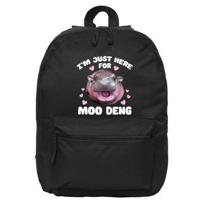 IM Just Here For Moo Deng Cute Baby Hippo Bouncy Souvenir 16 in Basic Backpack