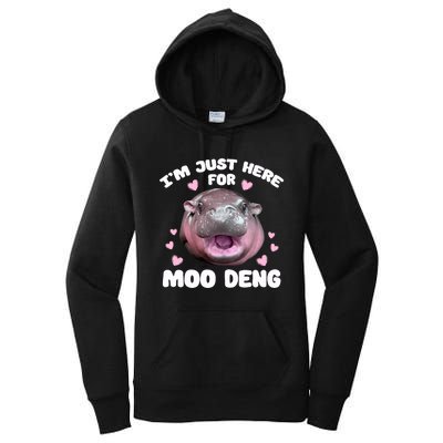 IM Just Here For Moo Deng Cute Baby Hippo Bouncy Souvenir Women's Pullover Hoodie