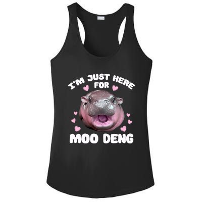 IM Just Here For Moo Deng Cute Baby Hippo Bouncy Souvenir Ladies PosiCharge Competitor Racerback Tank