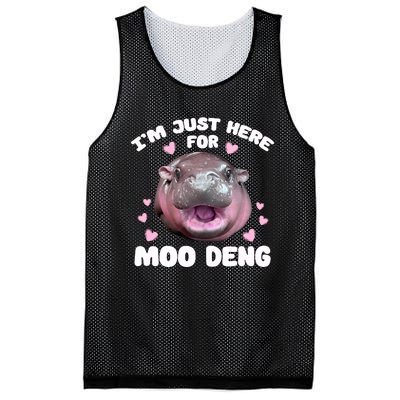 IM Just Here For Moo Deng Cute Baby Hippo Bouncy Souvenir Mesh Reversible Basketball Jersey Tank