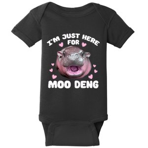 IM Just Here For Moo Deng Cute Baby Hippo Bouncy Souvenir Baby Bodysuit