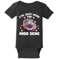 IM Just Here For Moo Deng Cute Baby Hippo Bouncy Souvenir Baby Bodysuit