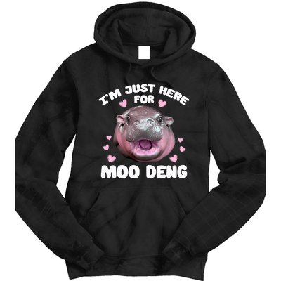 IM Just Here For Moo Deng Cute Baby Hippo Bouncy Souvenir Tie Dye Hoodie