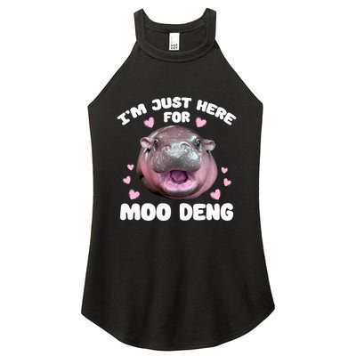 IM Just Here For Moo Deng Cute Baby Hippo Bouncy Souvenir Women's Perfect Tri Rocker Tank