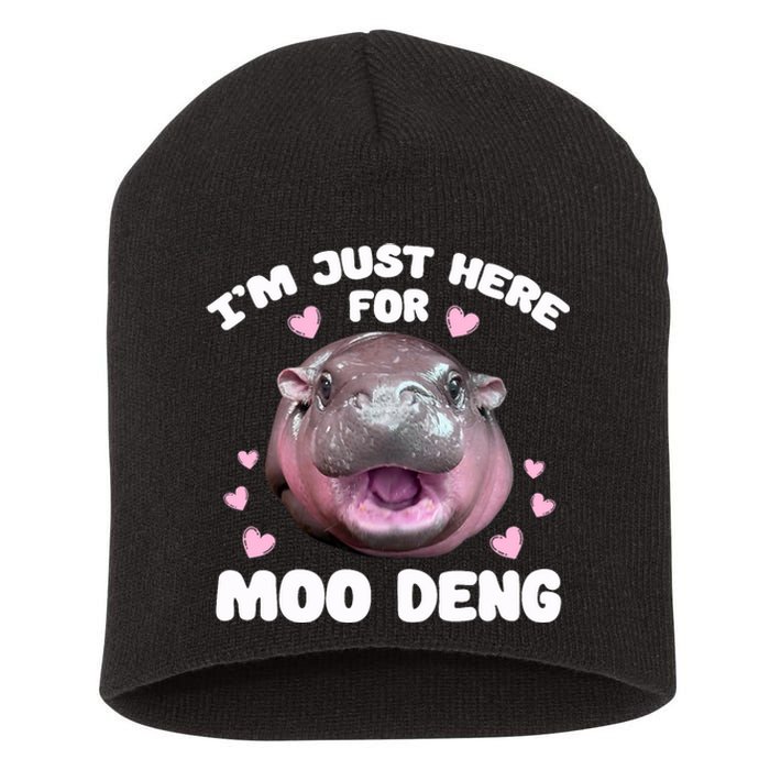 IM Just Here For Moo Deng Cute Baby Hippo Bouncy Souvenir Short Acrylic Beanie