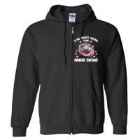 IM Just Here For Moo Deng Cute Baby Hippo Bouncy Souvenir Full Zip Hoodie