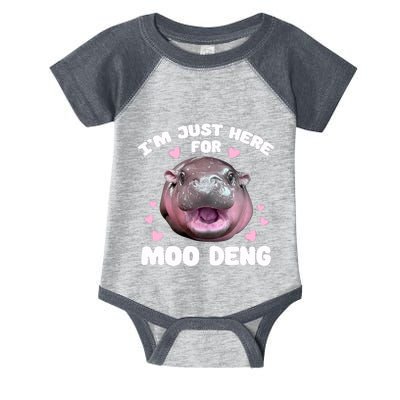 IM Just Here For Moo Deng Cute Baby Hippo Bouncy Souvenir Infant Baby Jersey Bodysuit