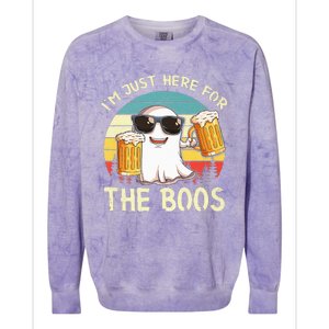 I'm Just Here For The Boos Halloween Beer Lovers Colorblast Crewneck Sweatshirt