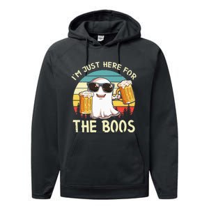 I'm Just Here For The Boos Halloween Beer Lovers Performance Fleece Hoodie