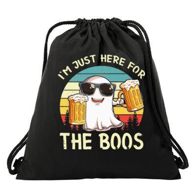 I'm Just Here For The Boos Halloween Beer Lovers Drawstring Bag