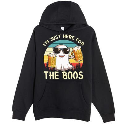 I'm Just Here For The Boos Halloween Beer Lovers Premium Pullover Hoodie