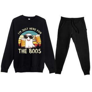 I'm Just Here For The Boos Halloween Beer Lovers Premium Crewneck Sweatsuit Set