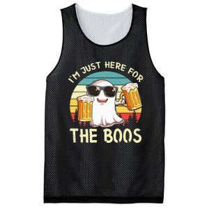 I'm Just Here For The Boos Halloween Beer Lovers Mesh Reversible Basketball Jersey Tank