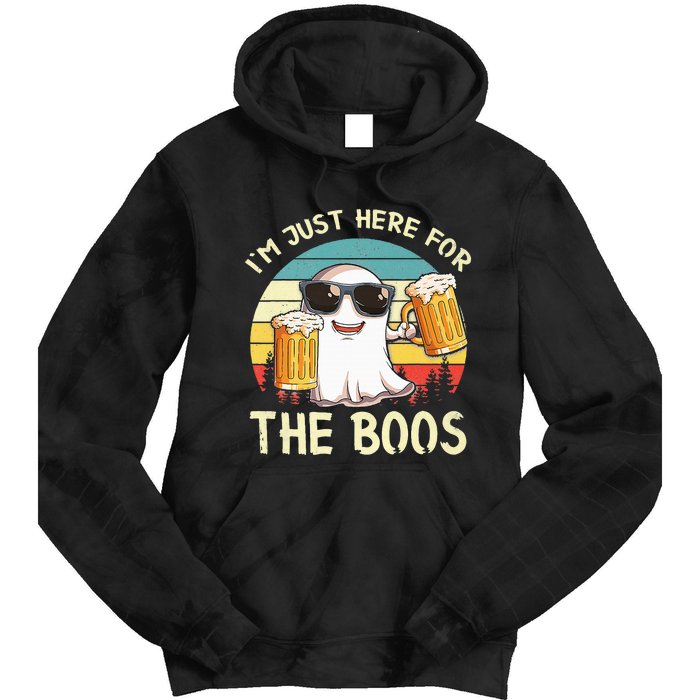 I'm Just Here For The Boos Halloween Beer Lovers Tie Dye Hoodie