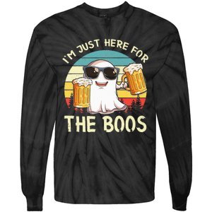 I'm Just Here For The Boos Halloween Beer Lovers Tie-Dye Long Sleeve Shirt