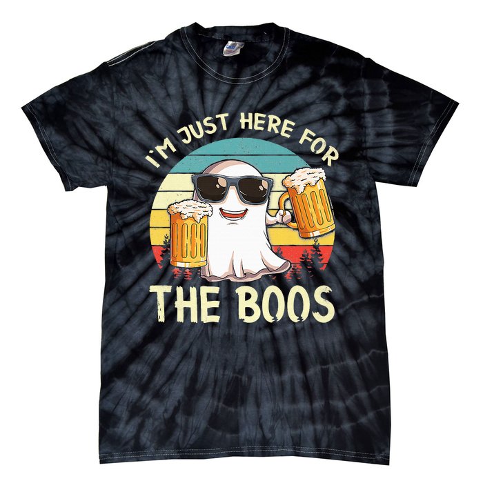 I'm Just Here For The Boos Halloween Beer Lovers Tie-Dye T-Shirt