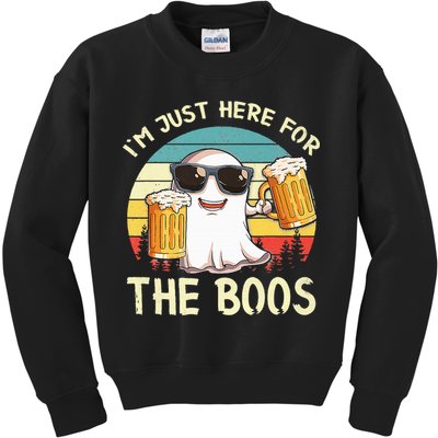 I'm Just Here For The Boos Halloween Beer Lovers Kids Sweatshirt