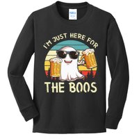 I'm Just Here For The Boos Halloween Beer Lovers Kids Long Sleeve Shirt