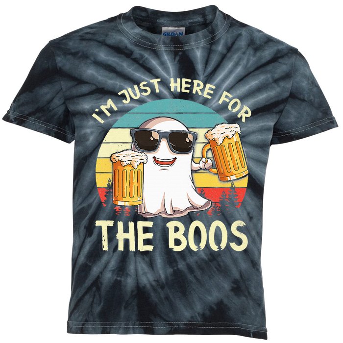 I'm Just Here For The Boos Halloween Beer Lovers Kids Tie-Dye T-Shirt