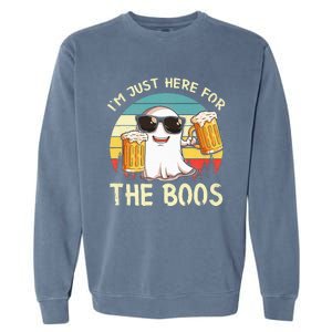 I'm Just Here For The Boos Halloween Beer Lovers Garment-Dyed Sweatshirt