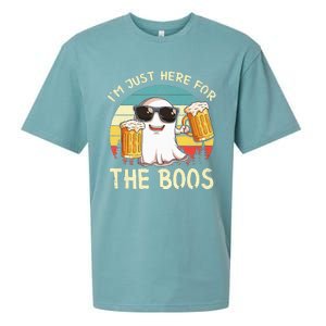 I'm Just Here For The Boos Halloween Beer Lovers Sueded Cloud Jersey T-Shirt