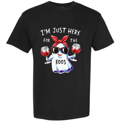 Im Just Here For The Boos Ghost Halloween Funny Novelty Garment-Dyed Heavyweight T-Shirt