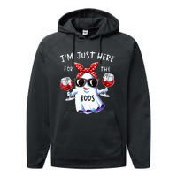 Im Just Here For The Boos Ghost Halloween Funny Novelty Performance Fleece Hoodie