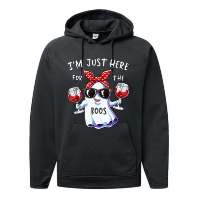 Im Just Here For The Boos Ghost Halloween Funny Novelty Performance Fleece Hoodie