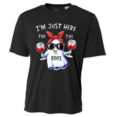 Im Just Here For The Boos Ghost Halloween Funny Novelty Cooling Performance Crew T-Shirt