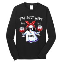 Im Just Here For The Boos Ghost Halloween Funny Novelty Long Sleeve Shirt