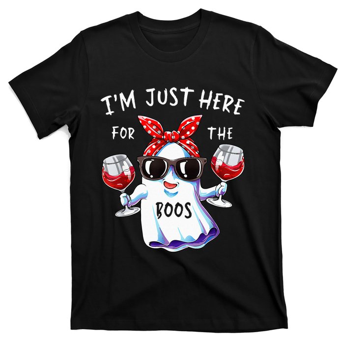 Im Just Here For The Boos Ghost Halloween Funny Novelty T-Shirt