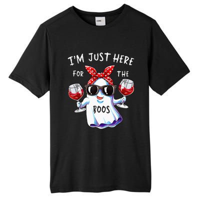 Im Just Here For The Boos Ghost Halloween Funny Novelty Tall Fusion ChromaSoft Performance T-Shirt