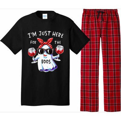 Im Just Here For The Boos Ghost Halloween Funny Novelty Pajama Set