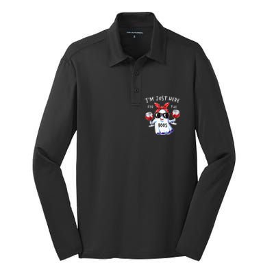 Im Just Here For The Boos Ghost Halloween Funny Novelty Silk Touch Performance Long Sleeve Polo