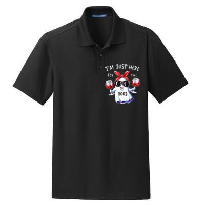 Im Just Here For The Boos Ghost Halloween Funny Novelty Dry Zone Grid Polo