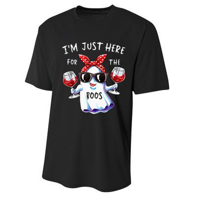 Im Just Here For The Boos Ghost Halloween Funny Novelty Performance Sprint T-Shirt