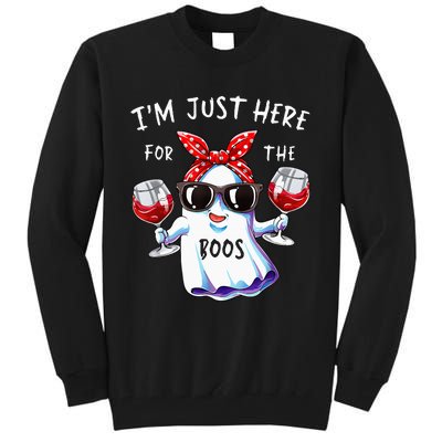 Im Just Here For The Boos Ghost Halloween Funny Novelty Tall Sweatshirt