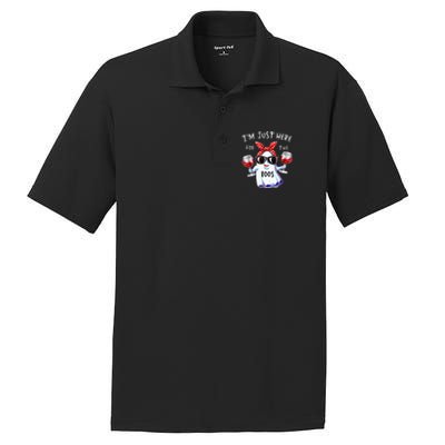 Im Just Here For The Boos Ghost Halloween Funny Novelty PosiCharge RacerMesh Polo