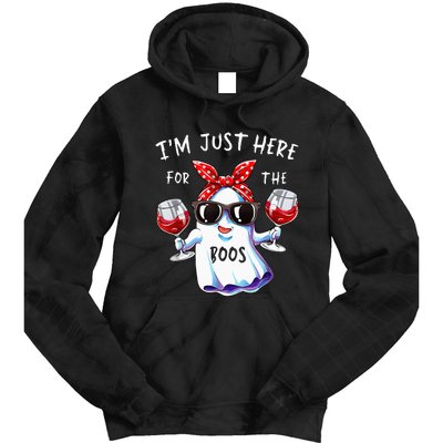 Im Just Here For The Boos Ghost Halloween Funny Novelty Tie Dye Hoodie