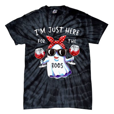 Im Just Here For The Boos Ghost Halloween Funny Novelty Tie-Dye T-Shirt