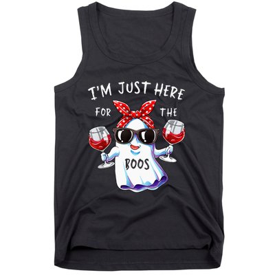 Im Just Here For The Boos Ghost Halloween Funny Novelty Tank Top