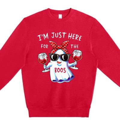 Im Just Here For The Boos Ghost Halloween Funny Novelty Premium Crewneck Sweatshirt