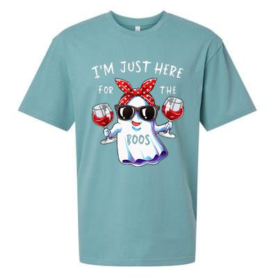 Im Just Here For The Boos Ghost Halloween Funny Novelty Sueded Cloud Jersey T-Shirt